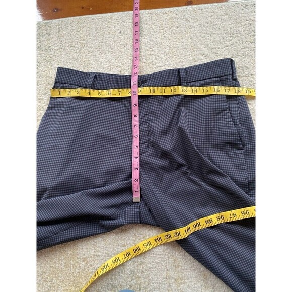 Nike Golf Pants Men's Size 34x34 Blue/Gray Checked Flat Front Polyester Stretch - Picture 3 of 6